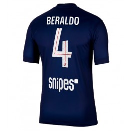 Paris Saint-Germain Lucas Beraldo #4 Thuis tenue 2025-26 Korte Mouw