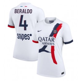 Paris Saint-Germain Lucas Beraldo #4 Uit tenue Dames 2025-26 Korte Mouw