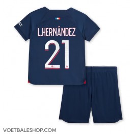 Paris Saint-Germain Lucas Hernandez #21 Thuis tenue Kids 2023-24 Korte Mouw (+ Korte broeken)