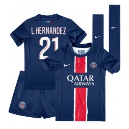 Paris Saint-Germain Lucas Hernandez #21 Thuis tenue Kids 2024-25 Korte Mouw (+ Korte broeken)