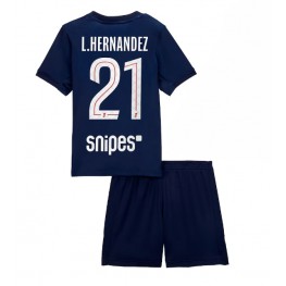Paris Saint-Germain Lucas Hernandez #21 Thuis tenue Kids 2025-26 Korte Mouw (+ Korte broeken)