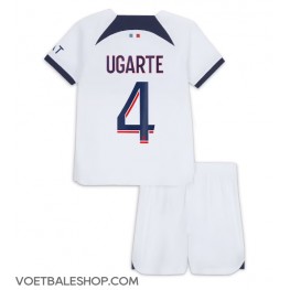 Paris Saint-Germain Manuel Ugarte #4 Uit tenue Kids 2023-24 Korte Mouw (+ Korte broeken)
