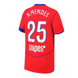 Paris Saint-Germain Nuno Mendes #25 Derde tenue 2025-26 Korte Mouw Paris Saint-Germain Nuno Mendes #25 Derde tenue 2025-26 Korte Mouw