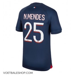 Paris Saint-Germain Nuno Mendes #25 Thuis tenue 2023-24 Korte Mouw