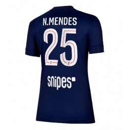 Paris Saint-Germain Nuno Mendes #25 Thuis tenue Dames 2025-26 Korte Mouw