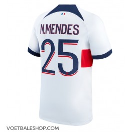 Paris Saint-Germain Nuno Mendes #25 Uit tenue 2023-24 Korte Mouw