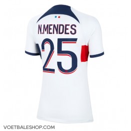 Paris Saint-Germain Nuno Mendes #25 Uit tenue Dames 2023-24 Korte Mouw