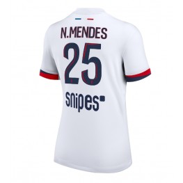 Paris Saint-Germain Nuno Mendes #25 Uit tenue Dames 2025-26 Korte Mouw