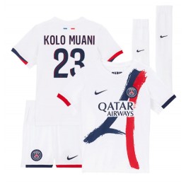 Paris Saint-Germain Randal Kolo Muani #23 Uit tenue Kids 2024-25 Korte Mouw (+ Korte broeken)