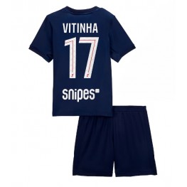 Paris Saint-Germain Vitinha #17 Thuis tenue Kids 2025-26 Korte Mouw (+ Korte broeken)