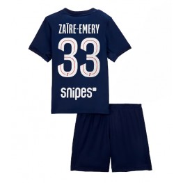 Paris Saint-Germain Warren Zaire-Emery #33 Thuis tenue Kids 2025-26 Korte Mouw (+ Korte broeken)