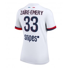 Paris Saint-Germain Warren Zaire-Emery #33 Uit tenue Dames 2025-26 Korte Mouw