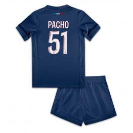 Paris Saint-Germain Willian Pacho #51 Thuis tenue Kids 2024-25 Korte Mouw (+ Korte broeken)