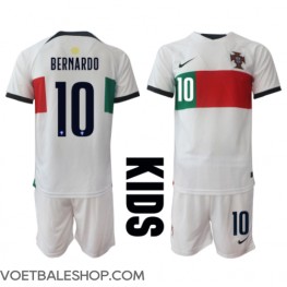 Portugal Bernardo Silva #10 Uit tenue Kids WK 2022 Korte Mouw (+ Korte broeken)