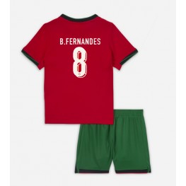 Portugal Bruno Fernandes #8 Thuis tenue Kids EK 2024 Korte Mouw (+ Korte broeken)