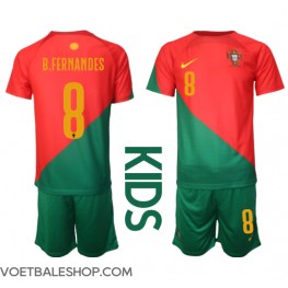 Portugal Bruno Fernandes #8 Thuis tenue Kids WK 2022 Korte Mouw (+ Korte broeken)