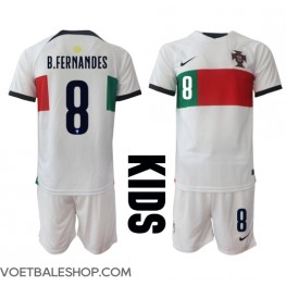 Portugal Bruno Fernandes #8 Uit tenue Kids WK 2022 Korte Mouw (+ Korte broeken)