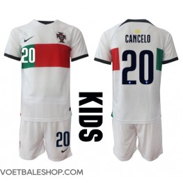 Portugal Joao Cancelo #20 Uit tenue Kids WK 2022 Korte Mouw (+ Korte broeken)
