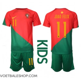 Portugal Joao Felix #11 Thuis tenue Kids WK 2022 Korte Mouw (+ Korte broeken)