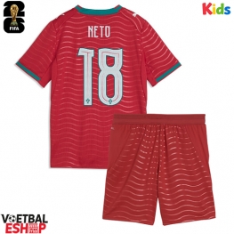 Portugal Pedro Neto #18 Thuis tenue Kids WK 2026 Korte Mouw (+ Korte broeken)
