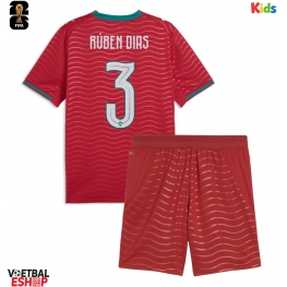 Portugal Ruben Dias #3 Thuis tenue Kids WK 2026 Korte Mouw (+ Korte broeken)