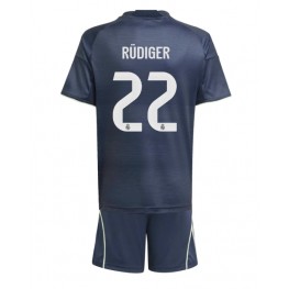 Real Madrid Antonio Rudiger #22 Uit tenue Kids 2025-26 Korte Mouw (+ Korte broeken)