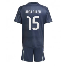 Real Madrid Arda Guler #15 Uit tenue Kids 2025-26 Korte Mouw (+ Korte broeken)