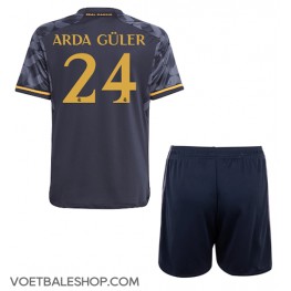 Real Madrid Arda Guler #24 Uit tenue Kids 2023-24 Korte Mouw (+ Korte broeken)