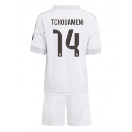 Real Madrid Aurelien Tchouameni #14 Thuis tenue Kids 2025-26 Korte Mouw (+ Korte broeken)