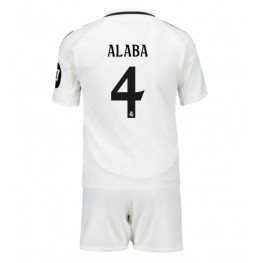 Real Madrid David Alaba #4 Thuis tenue Kids 2024-25 Korte Mouw (+ Korte broeken)