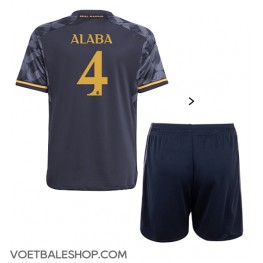 Real Madrid David Alaba #4 Uit tenue Kids 2023-24 Korte Mouw (+ Korte broeken)