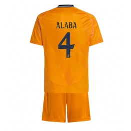 Real Madrid David Alaba #4 Uit tenue Kids 2024-25 Korte Mouw (+ Korte broeken)