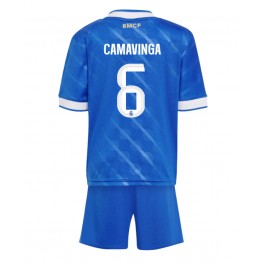 Real Madrid Eduardo Camavinga #6 Derde tenue Kids 2025-26 Korte Mouw (+ Korte broeken)