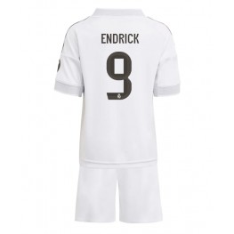 Real Madrid Endrick #9 Thuis tenue Kids 2025-26 Korte Mouw (+ Korte broeken)