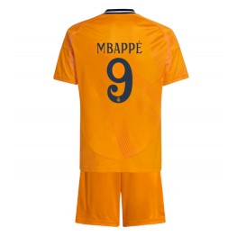 Real Madrid Kylian Mbappe #9 Uit tenue Kids 2024-25 Korte Mouw (+ Korte broeken)