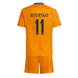 Real Madrid Rodrygo Goes #11 Uit tenue Kids 2024-25 Korte Mouw (+ Korte broeken)