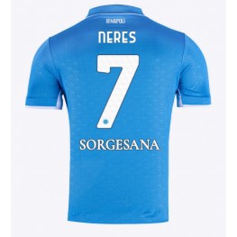 SSC Napoli David Neres #7 Thuis tenue 2024-25 Korte Mouw