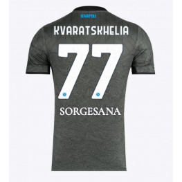 SSC Napoli Khvicha Kvaratskhelia #77 Derde tenue 2024-25 Korte Mouw