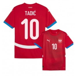 Servië Dusan Tadic #10 Thuis tenue EK 2024 Korte Mouw