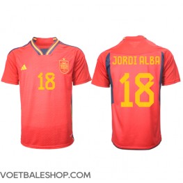 Spanje Jordi Alba #18 Thuis tenue WK 2022 Korte Mouw