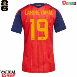 Spanje Lamine Yamal #19 Thuis tenue Dames WK 2026 Korte Mouw