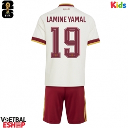 Spanje Lamine Yamal #19 Uit tenue Kids WK 2026 Korte Mouw (+ Korte broeken)