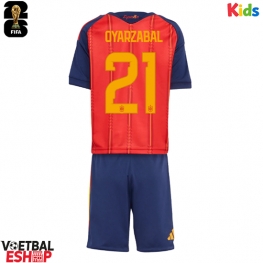 Spanje Mikel Oyarzabal #21 Thuis tenue Kids WK 2026 Korte Mouw (+ Korte broeken)