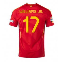 Spanje Nico Williams #17 Thuis tenue EK 2024 Korte Mouw