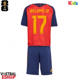 Spanje Nico Williams #17 Thuis tenue Kids WK 2026 Korte Mouw (+ Korte broeken)