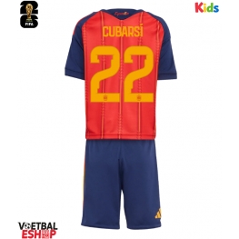 Spanje Pau Cubarsi #22 Thuis tenue Kids WK 2026 Korte Mouw (+ Korte broeken)