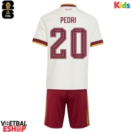 Spanje Pedri Gonzalez #20 Uit tenue Kids WK 2026 Korte Mouw (+ Korte broeken)