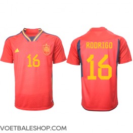Spanje Rodri Hernandez #16 Thuis tenue WK 2022 Korte Mouw