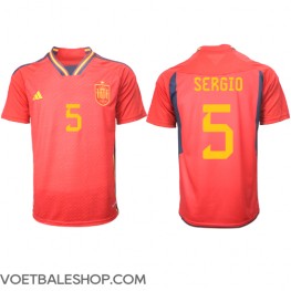 Spanje Sergio Busquets #5 Thuis tenue WK 2022 Korte Mouw