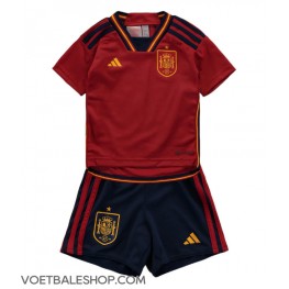 Spanje Thuis tenue Kids WK 2022 Korte Mouw (+ Korte broeken)